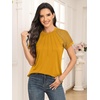 image:imageAUTOMET Womens Lace Short Sleeve Tops Business Casual Outfits Work ShirtsYellow