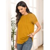 image:imageAUTOMET Womens Lace Short Sleeve Tops Business Casual Outfits Work ShirtsYellow