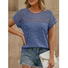 image:imageAUTOMET Womens Lace Short Sleeves Shirts Crochet Summer TopsBlue