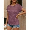 image:imageAUTOMET Womens Lace Short Sleeves Shirts Crochet Summer TopsBurgundy