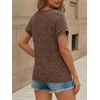 image:imageAUTOMET Womens Lace Short Sleeves Shirts Crochet Summer TopsChocolate