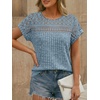 image:imageAUTOMET Womens Lace Short Sleeves Shirts Crochet Summer TopsLight Blue