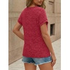image:imageAUTOMET Womens Lace Short Sleeves Shirts Crochet Summer TopsRed