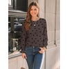 image:imageAUTOMET Womens Long Sleeve Shirts Fall Blouses Tops Business Casual OutfitsCoffee Black Polka Dot
