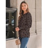 image:imageAUTOMET Womens Long Sleeve Shirts Fall Blouses Tops Business Casual OutfitsCoffee Black Polka Dot