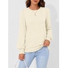 image:imageAUTOMET Womens Long Sleeve Shirts Fall Blouses Tops Business Casual OutfitsCream