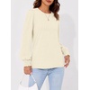 image:imageAUTOMET Womens Long Sleeve Shirts Fall Blouses Tops Business Casual OutfitsCream