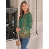 image:imageAUTOMET Womens Long Sleeve Shirts Fall Blouses Tops Business Casual OutfitsFloral Green