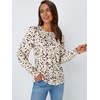 image:imageAUTOMET Womens Long Sleeve Shirts Fall Blouses Tops Business Casual OutfitsLeopard Cream