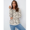 image:imageAUTOMET Womens Long Sleeve Shirts Fall Blouses Tops Business Casual OutfitsLeopard Cream