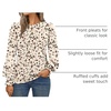 image:imageAUTOMET Womens Long Sleeve Shirts Fall Blouses Tops Business Casual OutfitsLeopard Cream