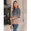 image:imageAUTOMET Womens Long Sleeve Shirts Fall Blouses Tops Business Casual OutfitsOmbre Grey Coral