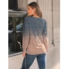 image:imageAUTOMET Womens Long Sleeve Shirts Fall Blouses Tops Business Casual OutfitsOmbre Grey Coral
