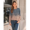 image:imageAUTOMET Womens Long Sleeve Shirts Fall Blouses Tops Business Casual OutfitsOmbre Grey Coral