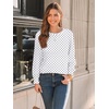 image:imageAUTOMET Womens Long Sleeve Shirts Fall Blouses Tops Business Casual OutfitsWhite Dots