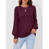 image:imageAUTOMET Womens Long Sleeve Shirts Fall Blouses Tops Business Casual OutfitsWine Red