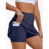 image:imageAUTOMET Womens Mini Tennis Skirt with Shorts Underneath 2026 Athletic Workout Cute Golf Skorts Trendy Summer Gym ClothesNavy Blue