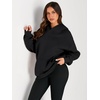 image:imageAUTOMET Womens Oversized Fleece Hoodies Pullover Sweatshirts Fall ClothesBlack