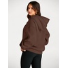 image:imageAUTOMET Womens Oversized Fleece Hoodies Pullover Sweatshirts Fall ClothesBrown