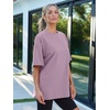 image:imageAUTOMET Womens Oversized T Shirts Workout Plus Size Short Sleeve Tops Casual Loose Basic Tees Summer Trendy Outfits 2026Darkpink
