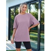 image:imageAUTOMET Womens Oversized T Shirts Workout Plus Size Short Sleeve Tops Casual Loose Basic Tees Summer Trendy Outfits 2026Darkpink