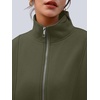 image:imageAUTOMET Womens Quarter Zip Oversized Sweatshirt Fleece Mock Neck PulloverArmygreen