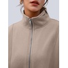 image:imageAUTOMET Womens Quarter Zip Oversized Sweatshirt Fleece Mock Neck PulloverBeige