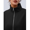 image:imageAUTOMET Womens Quarter Zip Oversized Sweatshirt Fleece Mock Neck PulloverBlack