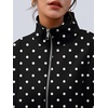 image:imageAUTOMET Womens Quarter Zip Oversized Sweatshirt Fleece Mock Neck PulloverBlack Polka Dot