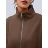 image:imageAUTOMET Womens Quarter Zip Oversized Sweatshirt Fleece Mock Neck PulloverBrown