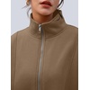 image:imageAUTOMET Womens Quarter Zip Oversized Sweatshirt Fleece Mock Neck PulloverCoffee