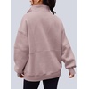 image:imageAUTOMET Womens Quarter Zip Oversized Sweatshirt Fleece Mock Neck PulloverDarkpink
