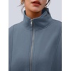 image:imageAUTOMET Womens Quarter Zip Oversized Sweatshirt Fleece Mock Neck PulloverGreyblue