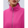 image:imageAUTOMET Womens Quarter Zip Oversized Sweatshirt Fleece Mock Neck PulloverHotpink