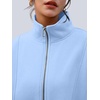 image:imageAUTOMET Womens Quarter Zip Oversized Sweatshirt Fleece Mock Neck PulloverLightblue