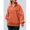 image:imageAUTOMET Womens Quarter Zip Oversized Sweatshirt Fleece Mock Neck PulloverOrange