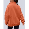 image:imageAUTOMET Womens Quarter Zip Oversized Sweatshirt Fleece Mock Neck PulloverOrange