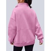 image:imageAUTOMET Womens Quarter Zip Oversized Sweatshirt Fleece Mock Neck PulloverPink