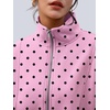 image:imageAUTOMET Womens Quarter Zip Oversized Sweatshirt Fleece Mock Neck PulloverPolka Pink