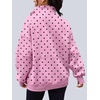 image:imageAUTOMET Womens Quarter Zip Oversized Sweatshirt Fleece Mock Neck PulloverPolka Pink