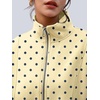 image:imageAUTOMET Womens Quarter Zip Oversized Sweatshirt Fleece Mock Neck PulloverPolka Yellow