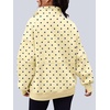 image:imageAUTOMET Womens Quarter Zip Oversized Sweatshirt Fleece Mock Neck PulloverPolka Yellow