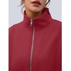 image:imageAUTOMET Womens Quarter Zip Oversized Sweatshirt Fleece Mock Neck PulloverRed