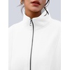 image:imageAUTOMET Womens Quarter Zip Oversized Sweatshirt Fleece Mock Neck PulloverWhite