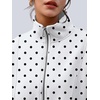 image:imageAUTOMET Womens Quarter Zip Oversized Sweatshirt Fleece Mock Neck PulloverWhite Polka Dot
