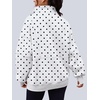 image:imageAUTOMET Womens Quarter Zip Oversized Sweatshirt Fleece Mock Neck PulloverWhite Polka Dot