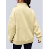 image:imageAUTOMET Womens Quarter Zip Oversized Sweatshirt Fleece Mock Neck PulloverYellow
