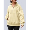 image:imageAUTOMET Womens Quarter Zip Oversized Sweatshirt Fleece Mock Neck PulloverYellow