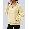 image:imageAUTOMET Womens Quarter Zip Oversized Sweatshirt Fleece Mock Neck PulloverYellow