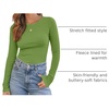 image:imageAUTOMET Womens Ribbed Long Sleeve Shirts Basic Top For Fall Work amp CasualAvocado Green